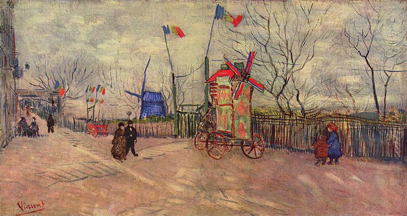 Vincent Van Gogh Strabenszene auf dem Montmartre Spain oil painting art